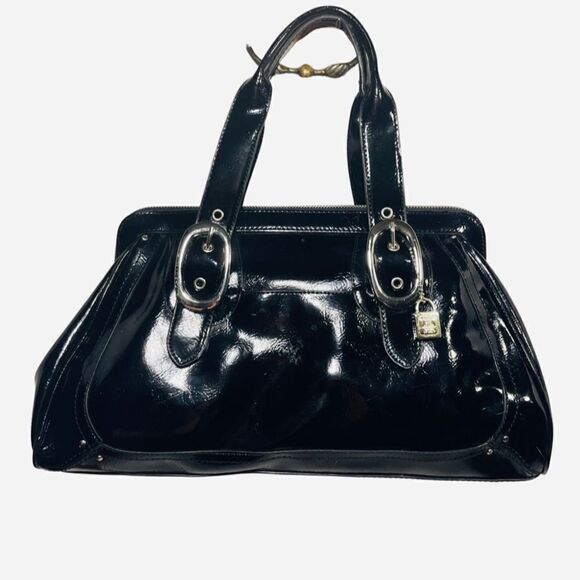 Liz Claiborne Black Patent Shoulder Bag - Picture 4 of 7